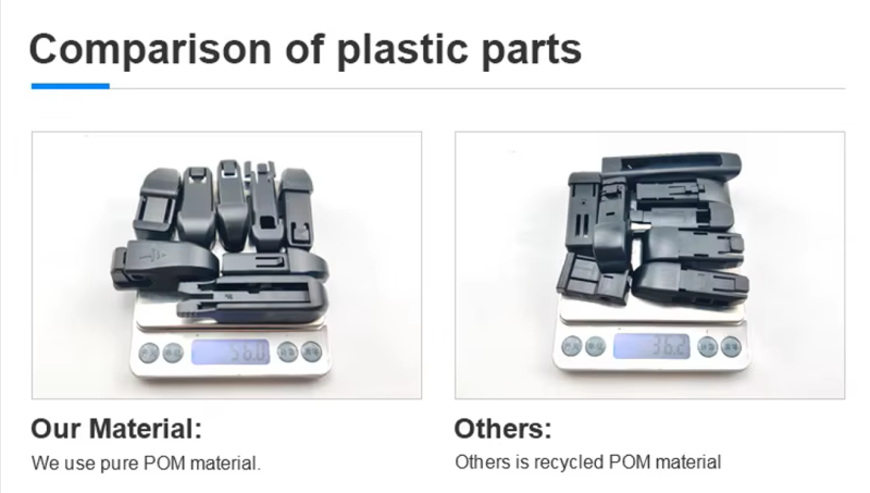 comparison of plastic parts