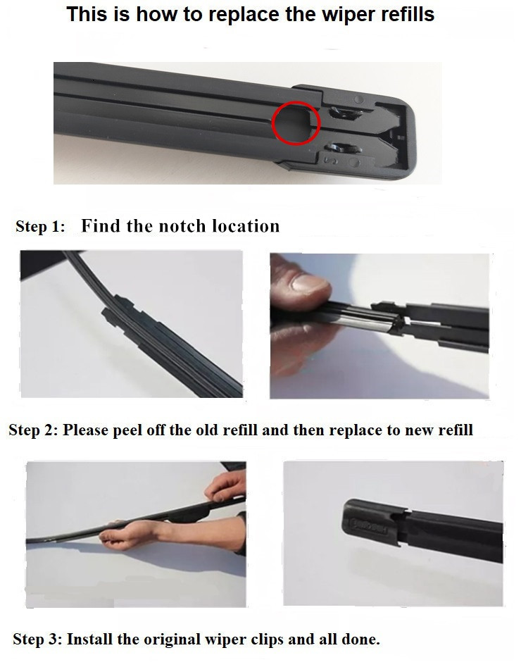 how to change the flat wiper blade refill